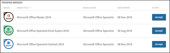 Microsoft Acclaim Badges