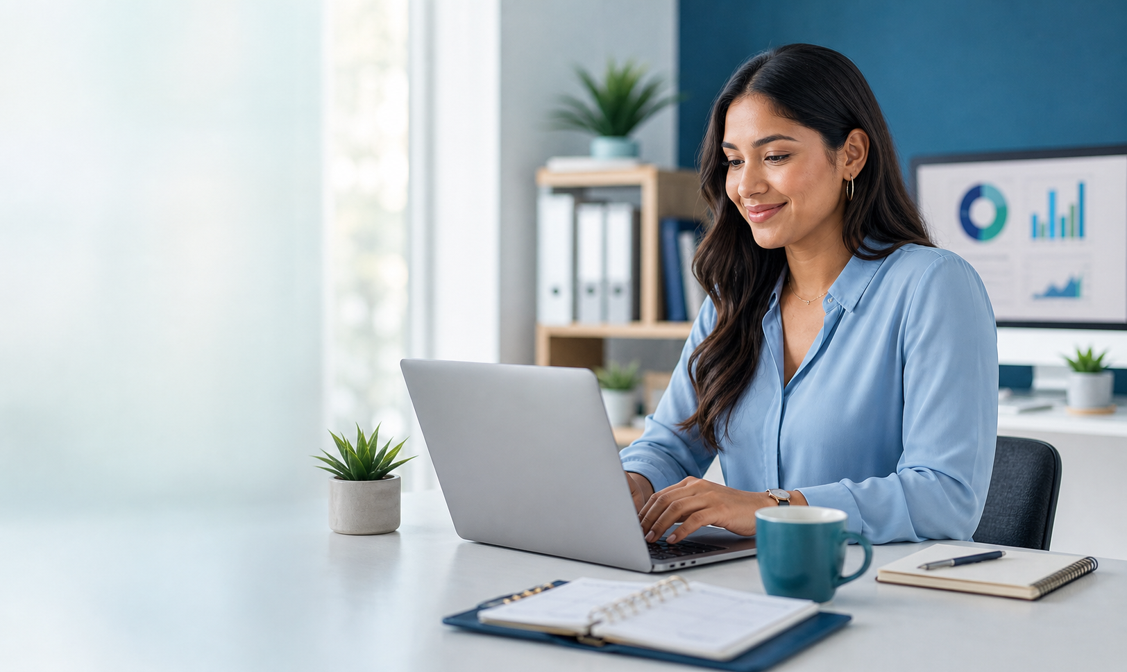 Learner completing LearnKey Office Management and Administrative Training online